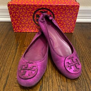 Tory Burch Reva Powder Suede Fuscia 9.5